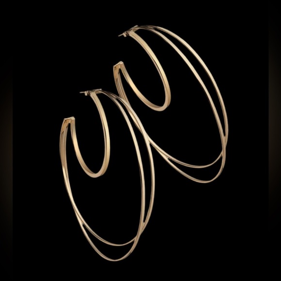 JENNIFER ZEUNER Authentic Cara Earrings in High-Shine Polish Gold Vermeil NWT